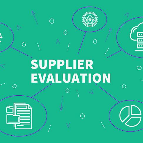 Supplier evaluation with icons. Image Credit: Shutterstock.com/OpturaDesign